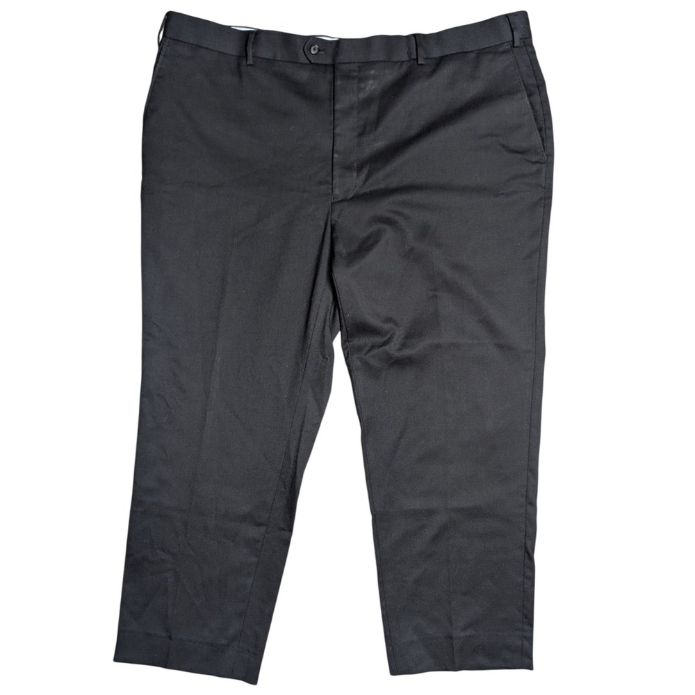 Sz. 46 Black Straight Leg Dress Pant‎ Big Tall Lightweight Woven Formal